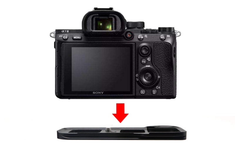 HITHUT Hand Grip Quick Release Metal Base Plate for Sony A7M3 A7III A7RIII A7R3 A9 with 1/4" Screw and Hex Wrench Black - Image 5
